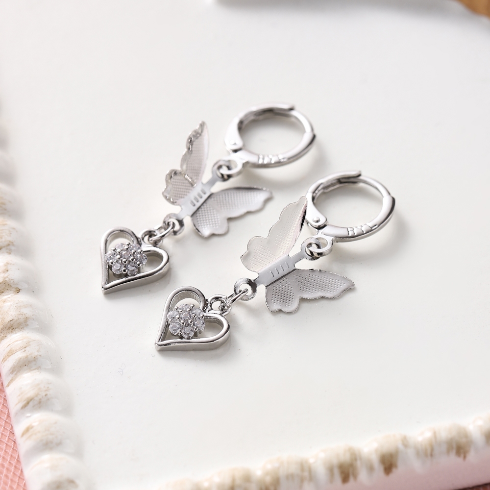 D.G.C✨Anting Titanium Wanita Anti Karat Cantik Kupu Aksesoris Korea Fashion Aesthetic Anting Perak M