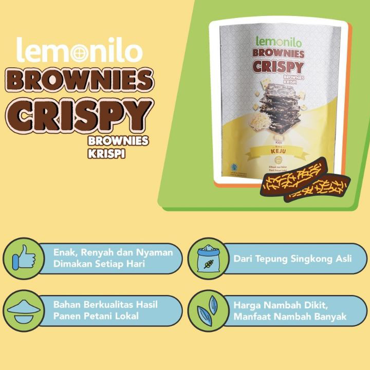

Bestseller LEMONILO BROWNIES CRISPY RASA KEJU | CEMILAN DIET SEHAT - cheese - cis ☇✯✱