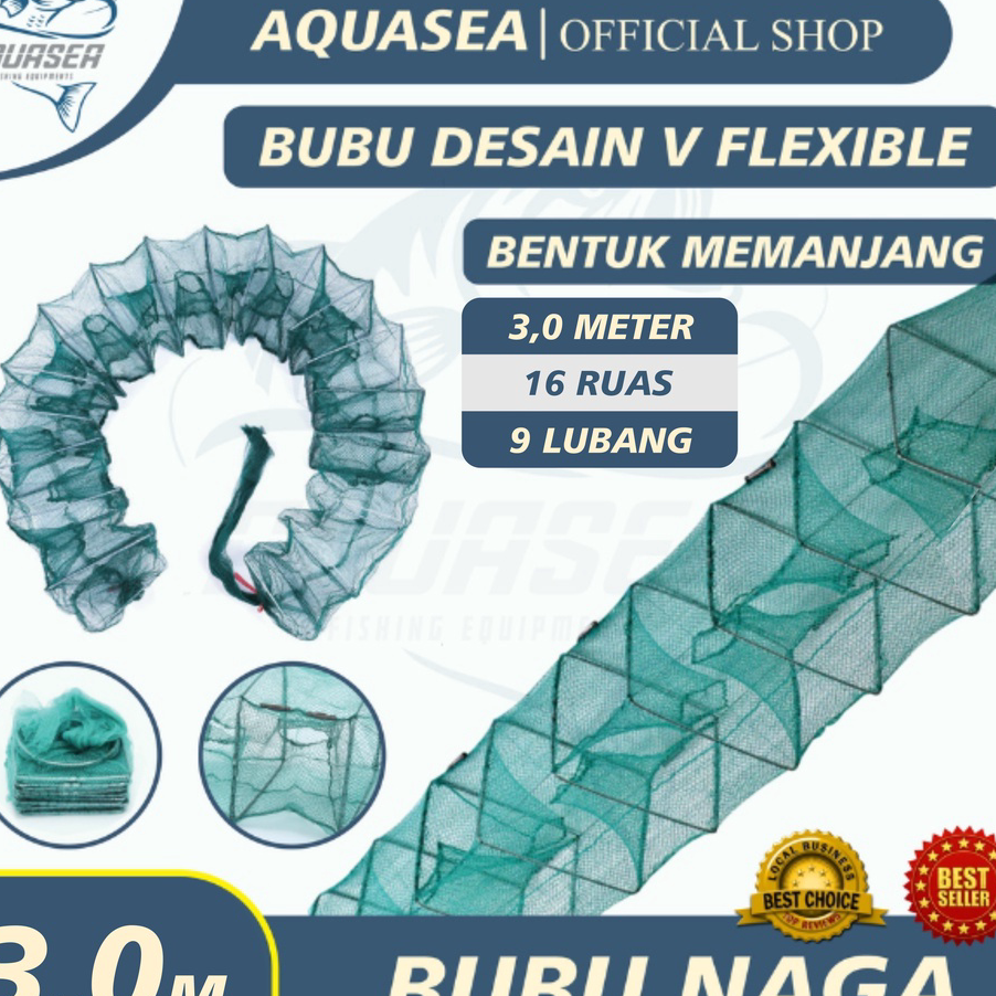 Best Seller AQUASEA - Bubu Naga Hijau 3.0 meter / 3.0m Bubu Naga Perangkap Ikan Udang Kepiting Lobst