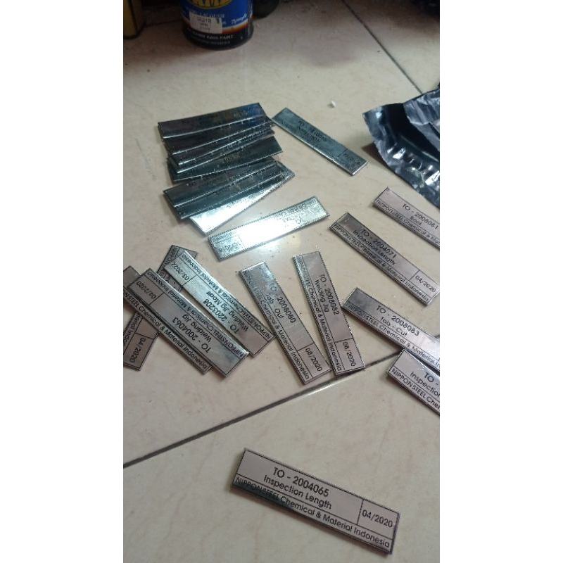 

label plate / name tag label / plate label / plate stenlis / name tag mesin