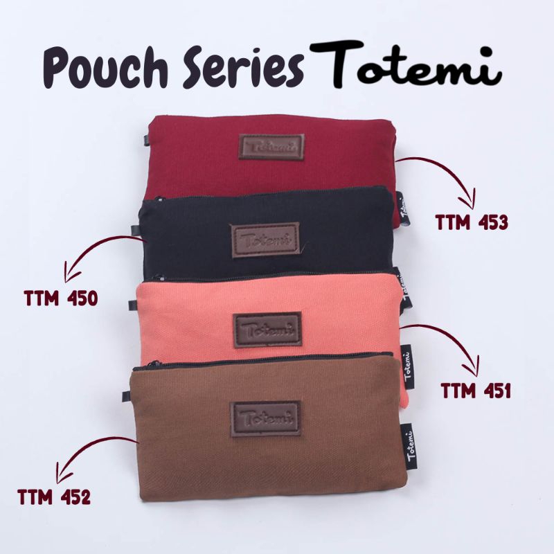 

Pouch Kanvas Totemi - Kantong Kecil - Tempat Pensil Pulpen Uang Warna Merah Hitam Pink Coklat