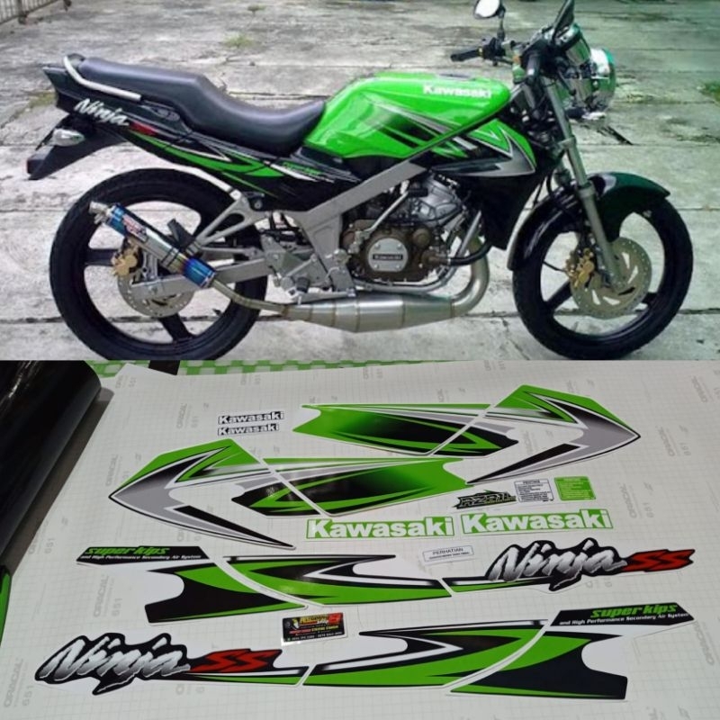 sticker striping ninja ss 2009/2010 hitam hijau