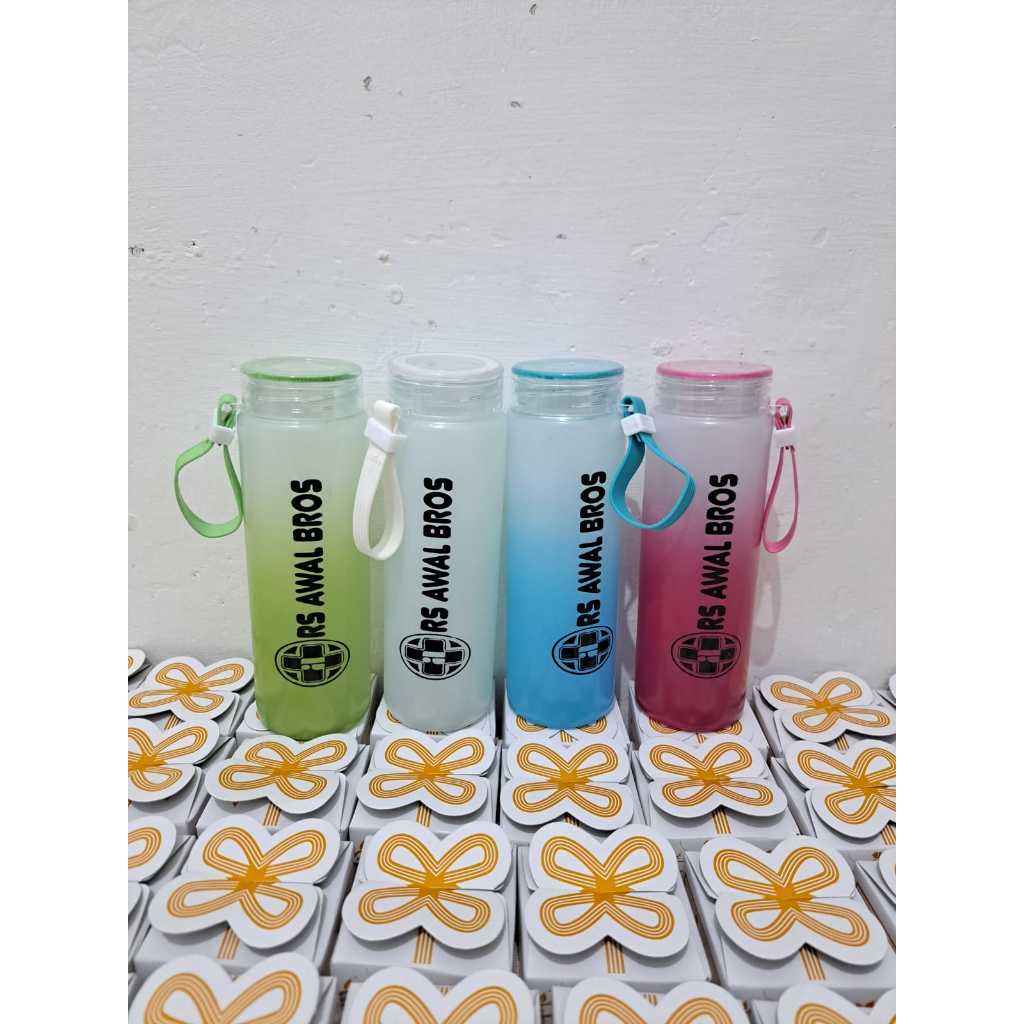 Souvenir Pernikahan Termurah - Botol Kaca Warna - Sablon