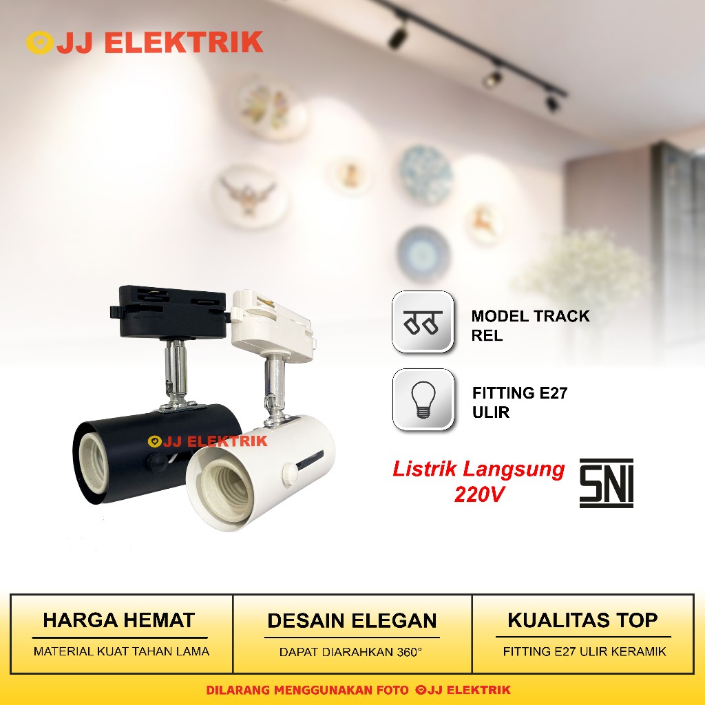 Fitting Lampu Sorot Rel Spotlight Track Light E27