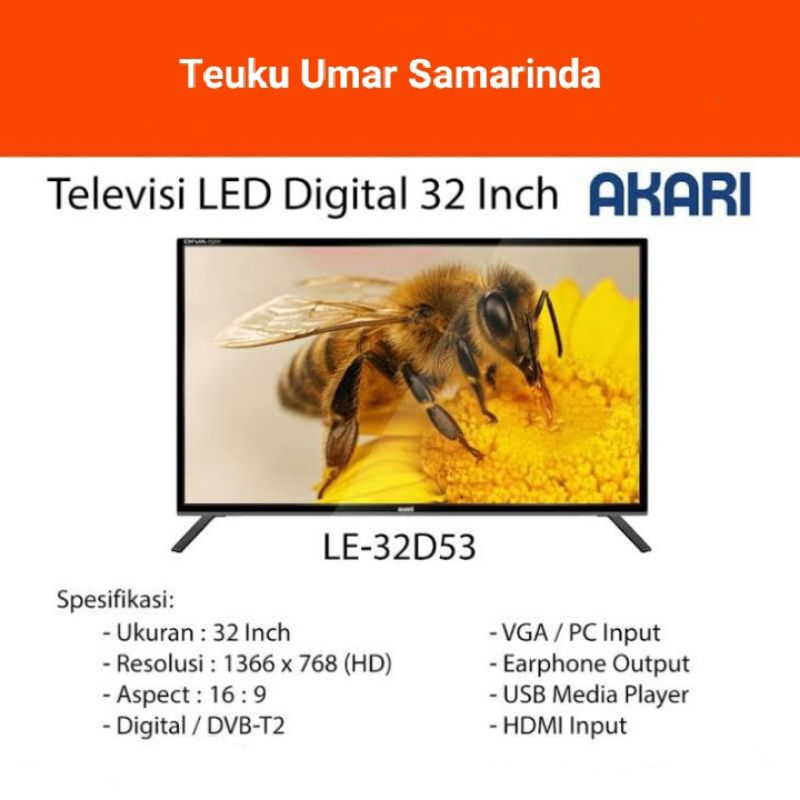 TV LED Digital AKARI 32" LE-32D53 ( TV LED 32 inch )