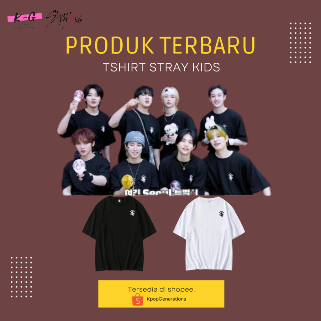 Baju Kaos Tshirt Straykids Terbaru White and Black