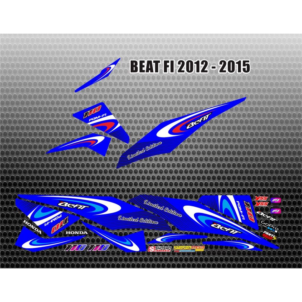 VARIASI BUAT MOTOR BEAT PGM- FI LIS BIRU 2012 2013 2014 2015 LIS STIKER BEAT FI STRIPING LIS SIMPLE 