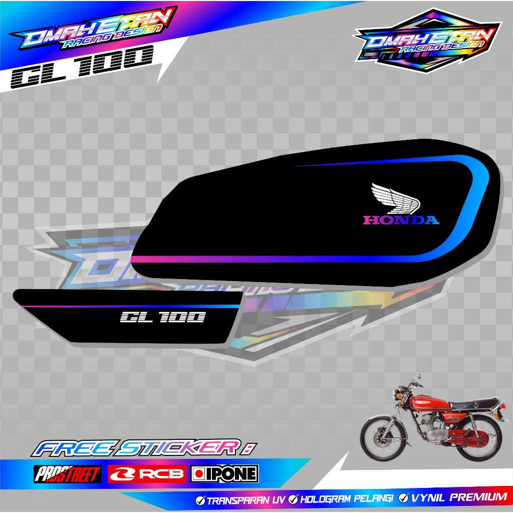 STRIPING VARIASI MOTOR HONDA GL 100 / STICKER LIST MOTOR HONDA GL 100