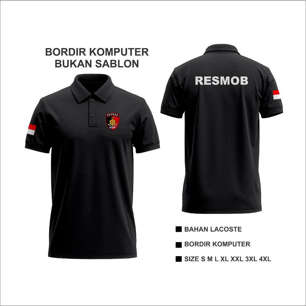 Baju Resmob Bordir Kaos Resmob Polo Resmob Bordir / Kemeja Resmob bordir