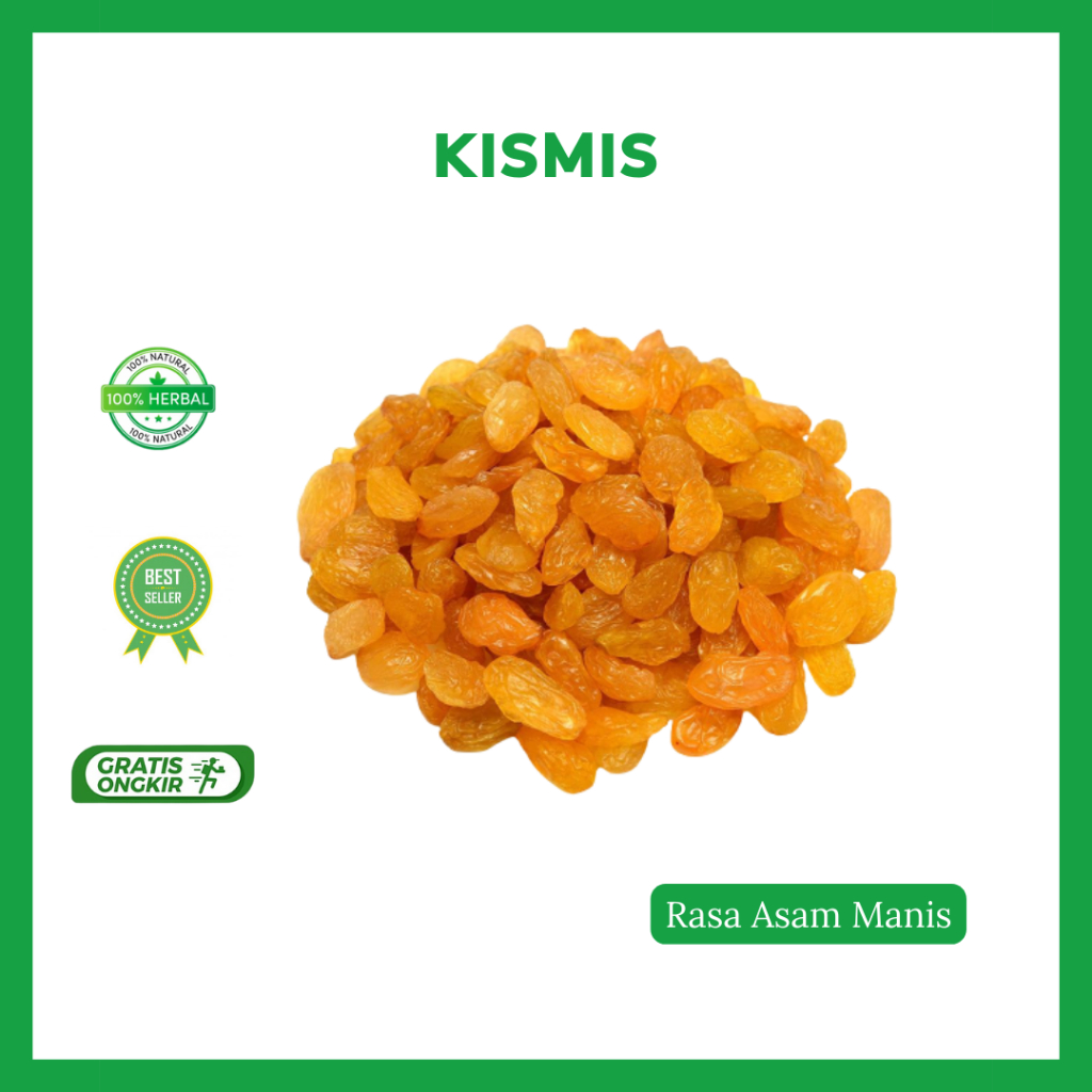 

Kismis Golden Raisin Asam Manis - Kismis Premium Arab