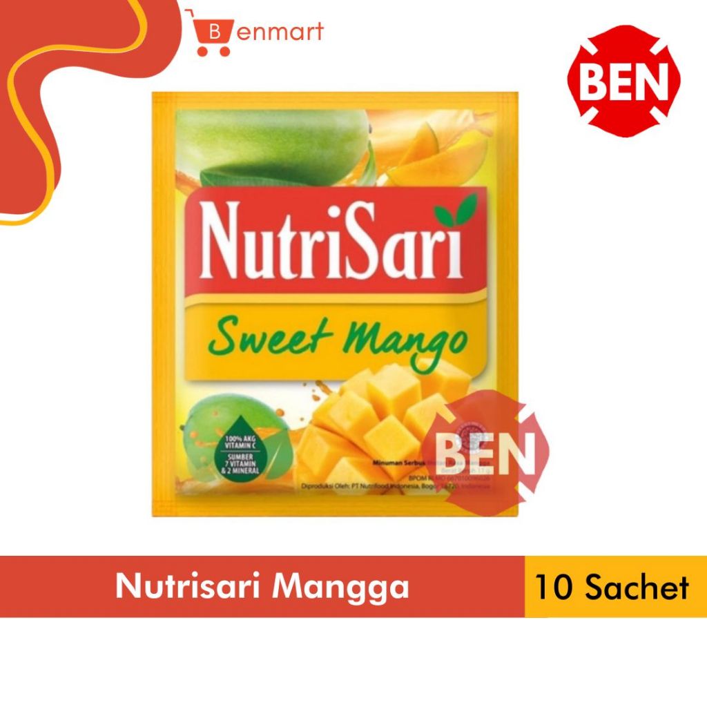 

NUTRISARI SWEET MANGO 1 RENCENG 10 SACHET PCS 14gr 14 gr minuman mangga pak grosir nutri sari murah