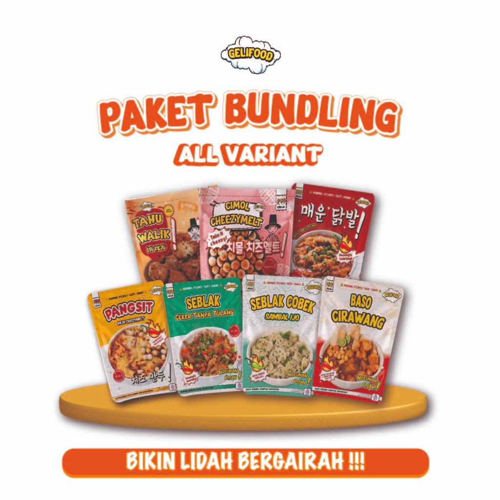 

Geli Food - Paket Bundling All Variant 7 Pcs Makanan Pedas Instan Indonesia & Korea