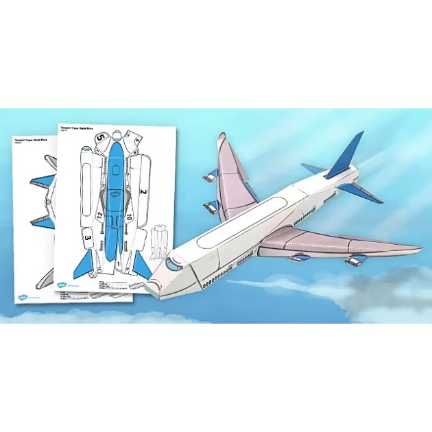 DIY Papercraft Pesawat Transportasi Miniatur Kertas