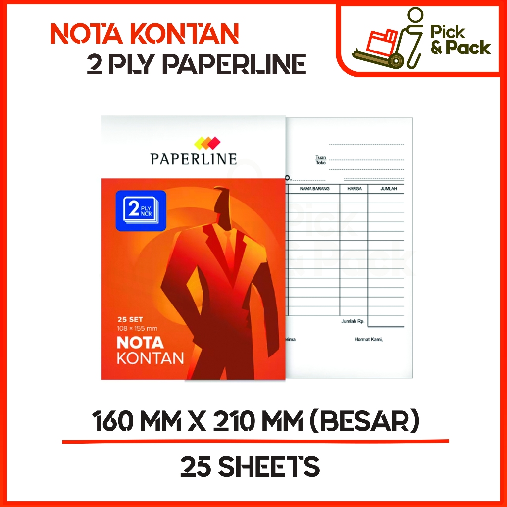 

Nota Kontan 2 ply NCR UKURAN BESAR (160mm*210mm) merk Excelindo / NOTA KONTAN 2 PLY NCR BESAR / NOTA KONTAN NCR 2 PLY