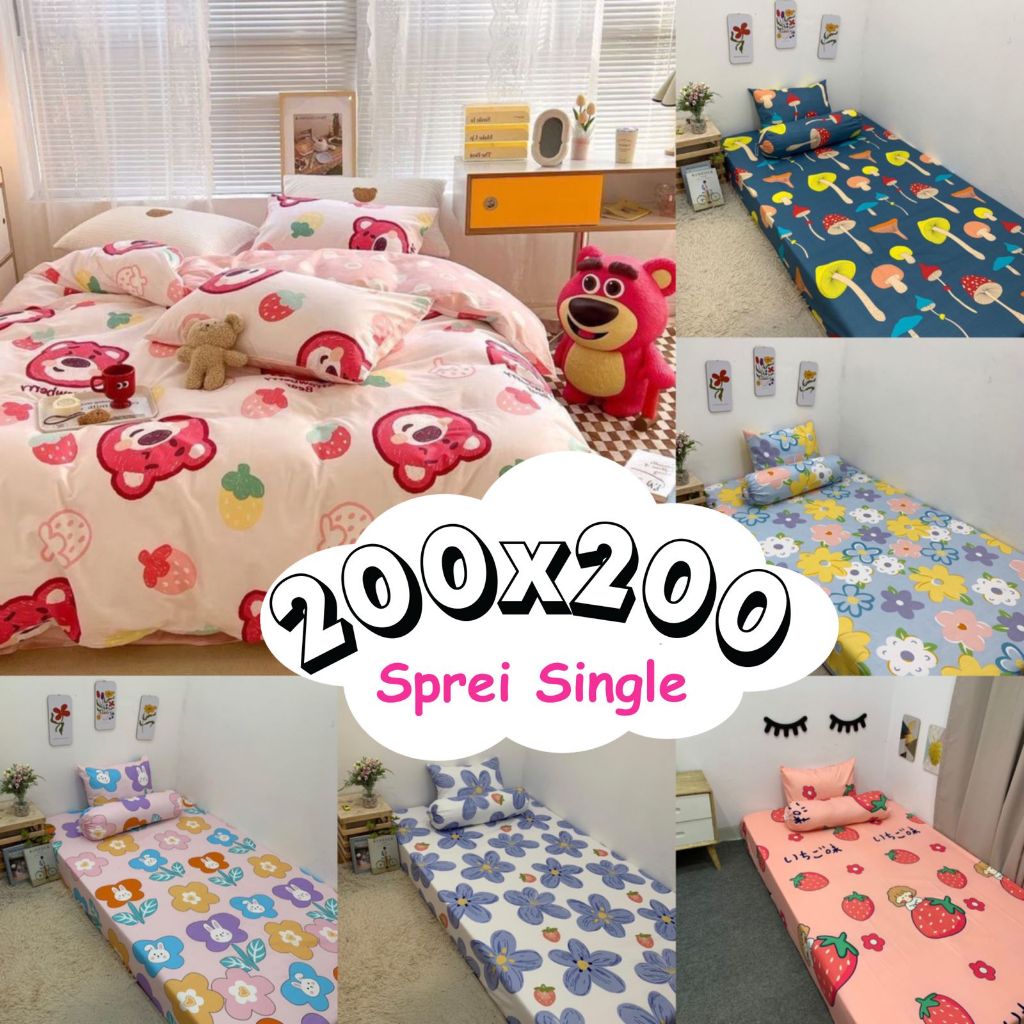 200 x 200 / SPREI MOTIF KING / MOTIF SPREI JUMBO AESTHETIC / SPREI MOTIF BUNGA