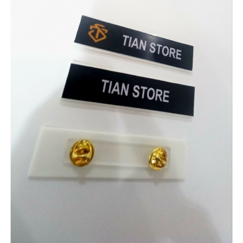

Nametag hitam putih bahan pvc terbaru