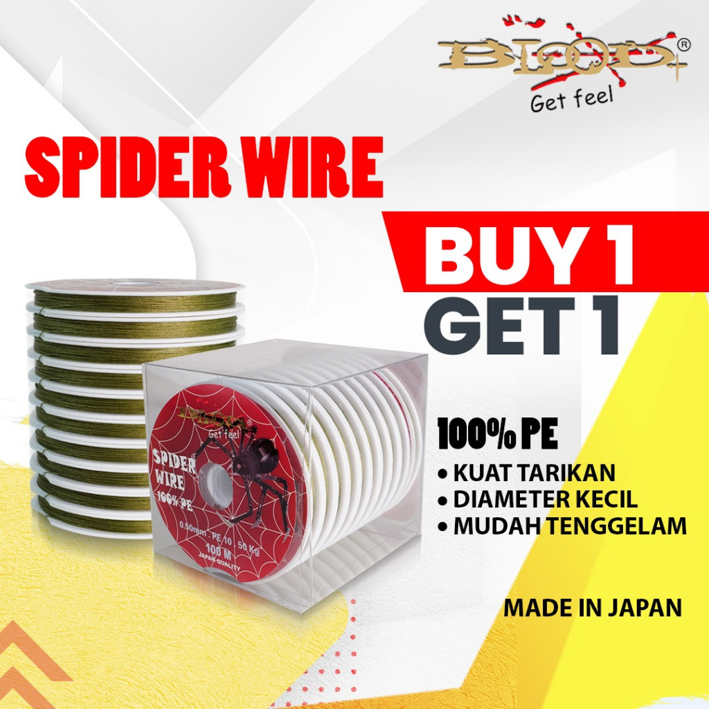 SENAR PANCING PE X8 BRAID BLOOD SPIDER WIRE 100m