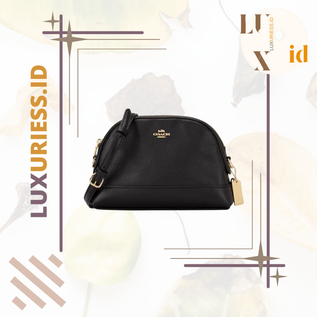 COACH DOME CROSSBODY IN BLACK LEATHER - COACH F76673