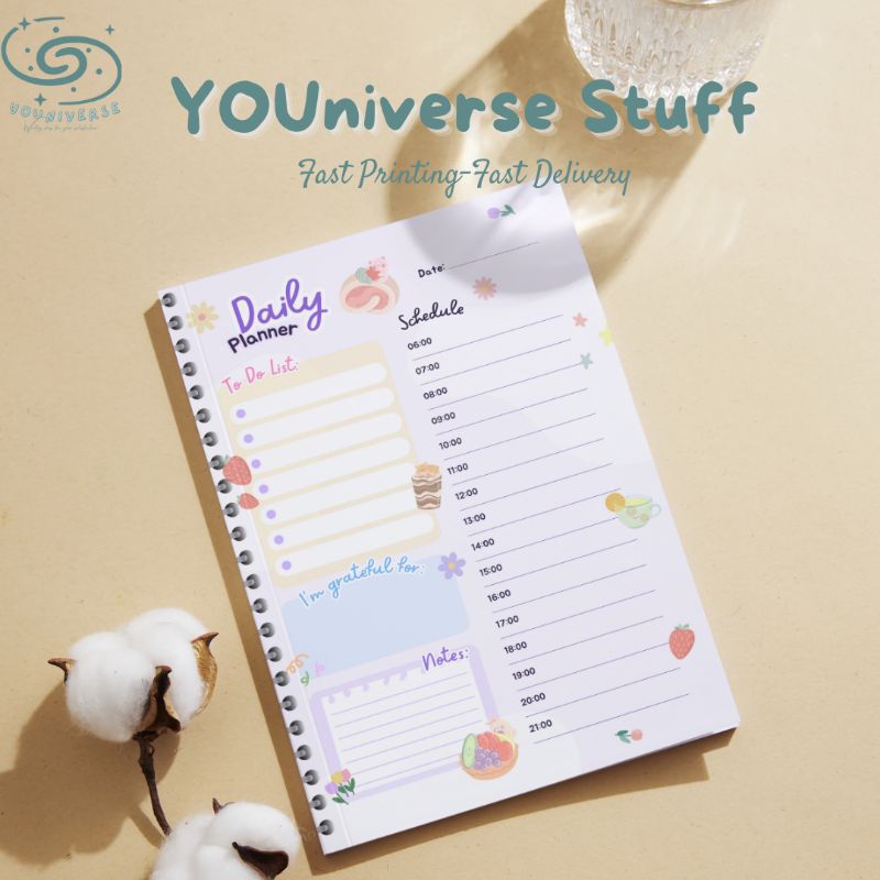 

DAILY PLANNER Loose Leaf A5 B5 Kertas Binder Custom Murah