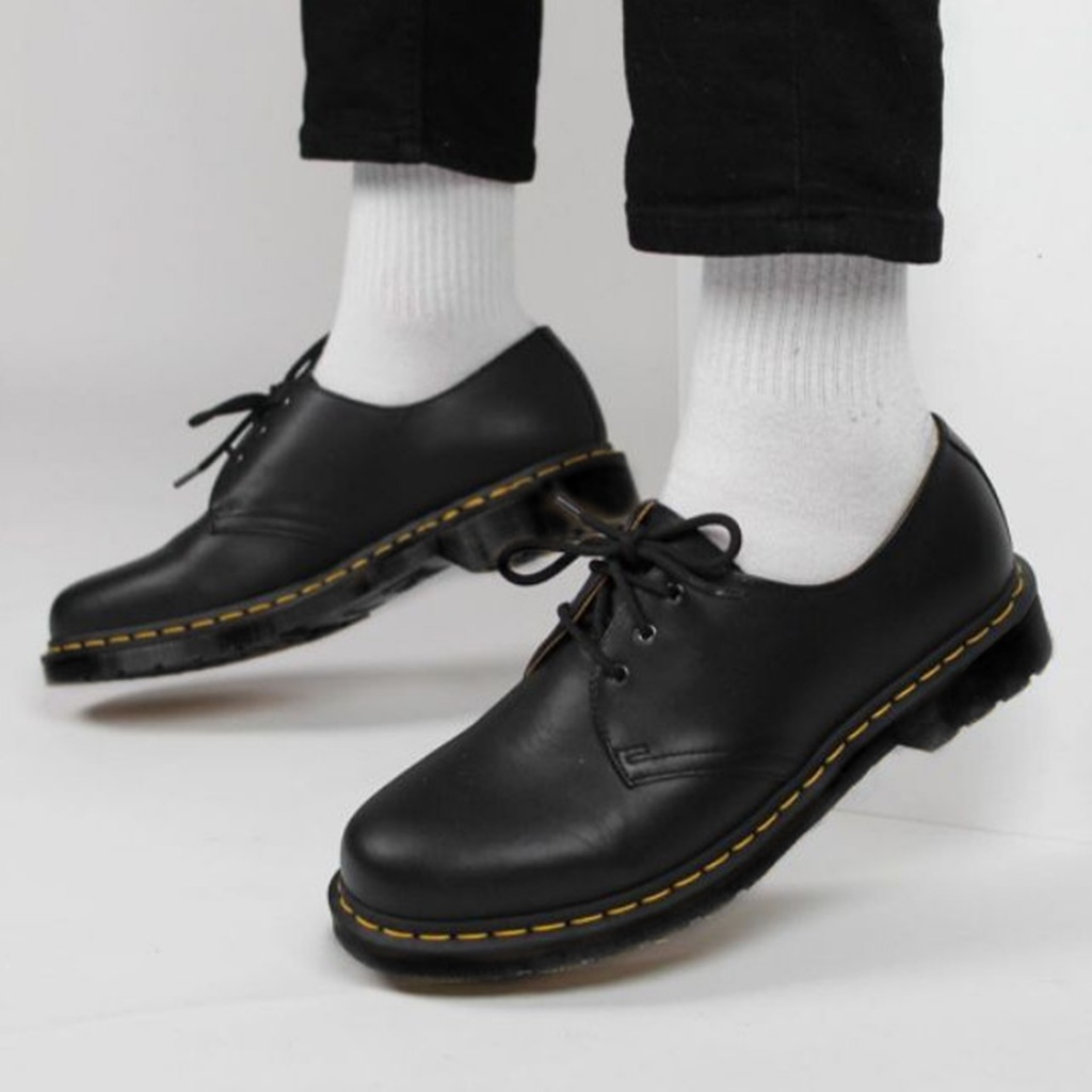 Sepatu Pantofel Pria Tali Ujung Bulat Full Hitam Bahan Kulit Premium Sepatu Cowok Trendy Kekinian Ja