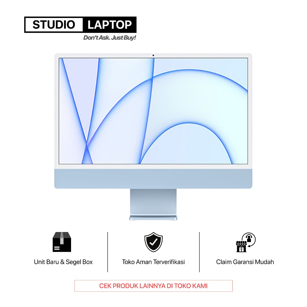 iMac M1 Chip 4.5K 2021 8 Core CPU 7 Core GPU 256GB RAM 8GB Silver Green Blue Pink