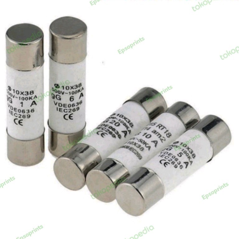 FUSE LINK CERAMIC 10 X 38 500V - 100KA 1A - 32A fuse sekring keramik.