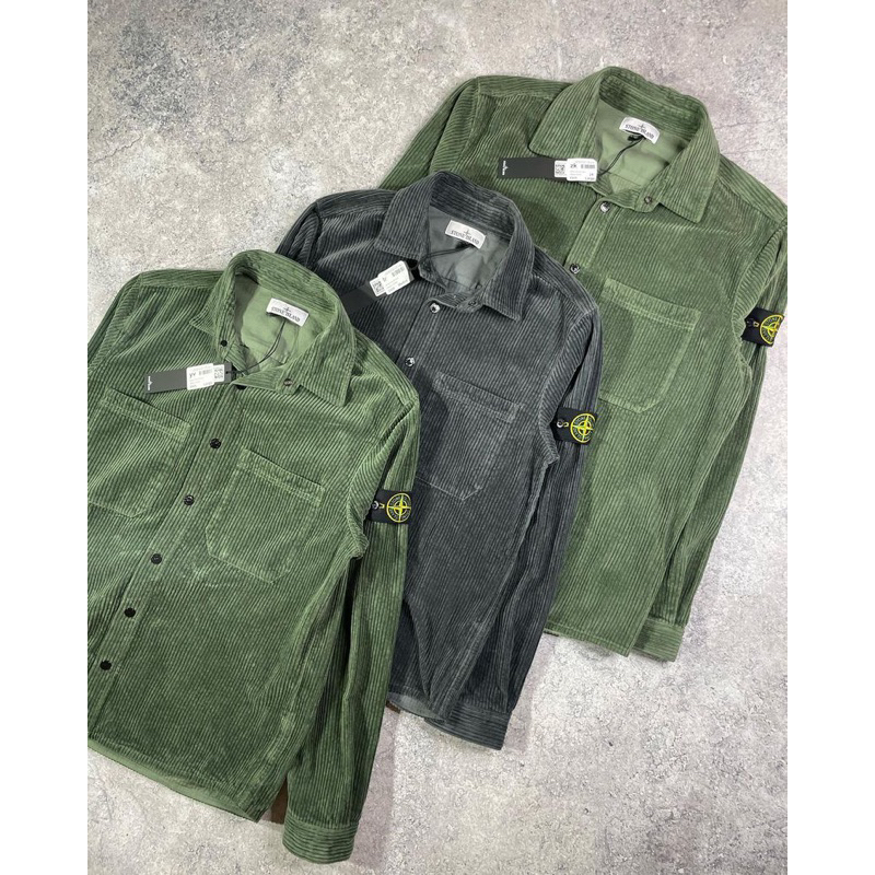 overshirt button corduroy stone island
