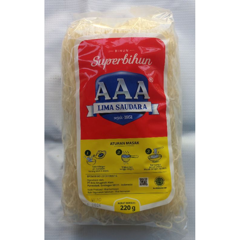 

Superbihun AAA lima saudara 220 gr (dus)