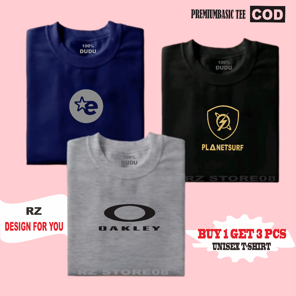 BUY 1 GET 3 PCS (PROMO COD) RZ STORE08  Baju Kaos Distro Pria Wanita T-Shirt Distro 100% Catton Kaos