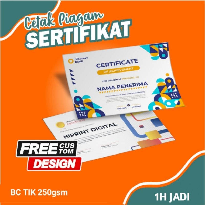 

CETAK SERTIFIKAT/PIAGAM PENGHARGAAN MURAH