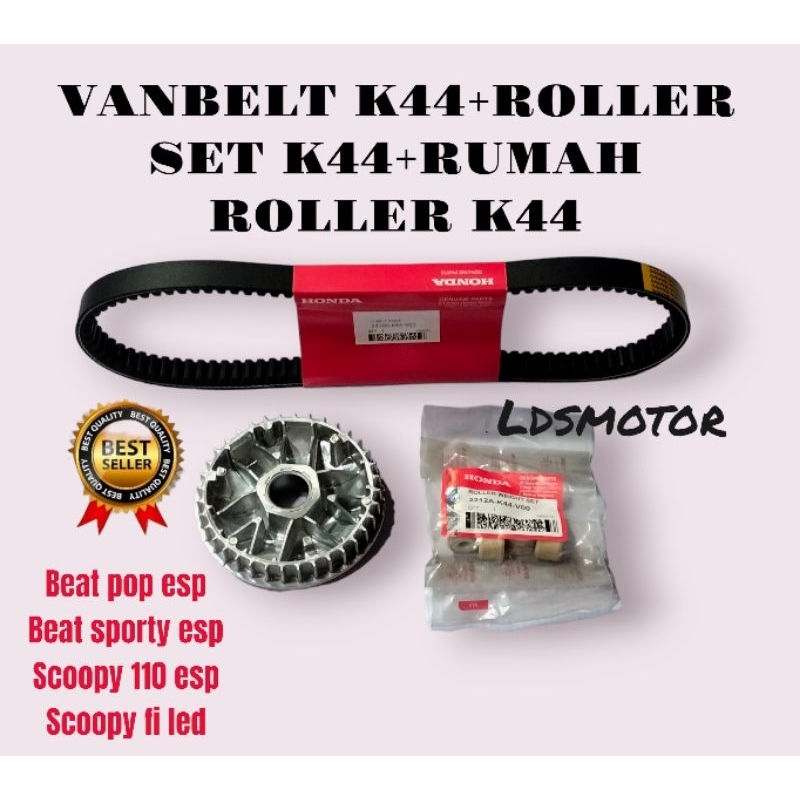 vanbelt k44+rumah roller Assy k44+roller set k44 beat pop, beat street, Scoopy fi, Vario 110 fi