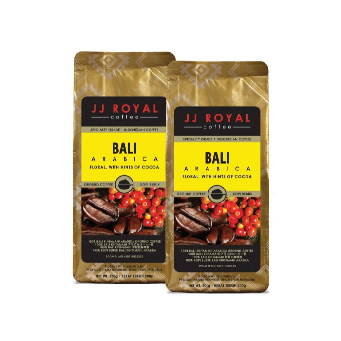 

JJ Royal Coffee Bali Arabica Ground & Beans (Bubuk & Biji) Bag 200gr