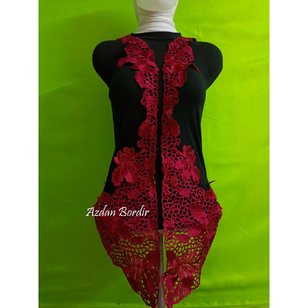 renda bordir aplikasi tempel kebaya remaja motif bunga wera