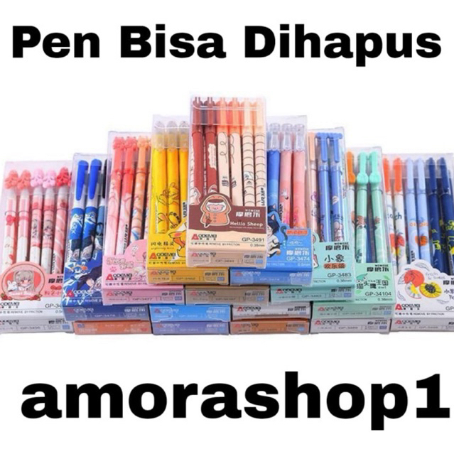 

Amora Pen Bisa Dihapus Isi 12 Pcs Merk Aodemei dan Lea / Pulpen Viral Bisa Dihapus