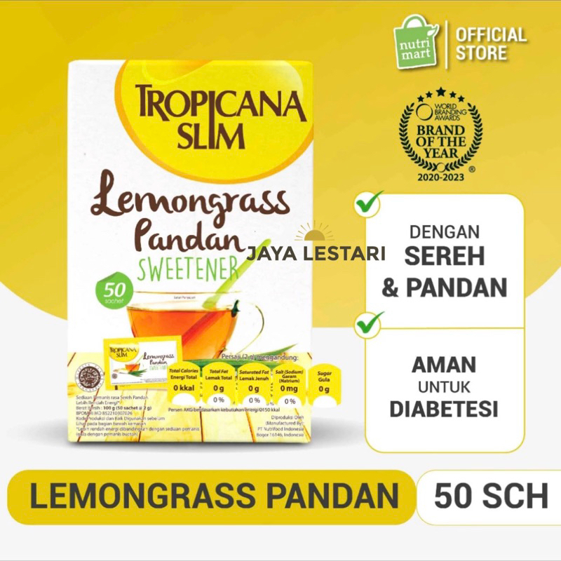 

Tropicana Slim Lemongrass Pandan (50 Sachet)