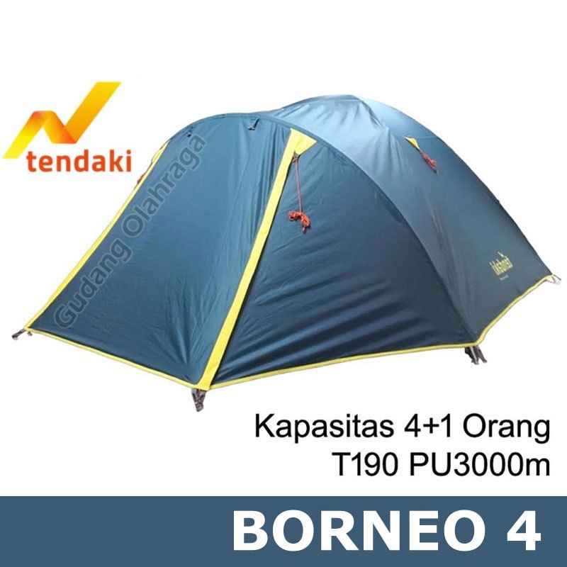 Tenda Tendaki Mis BORNEO 4 / Tenda Camping Dome 4 Orang Double Layer