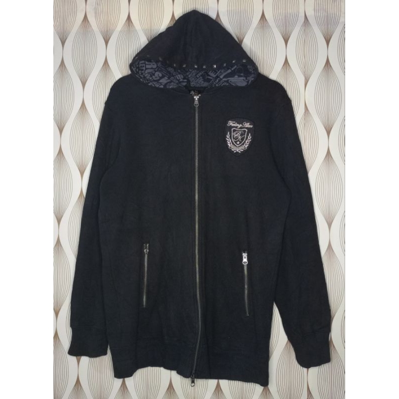 Hoodie Zipper RUSS.K Logo Bordir Back Sablon