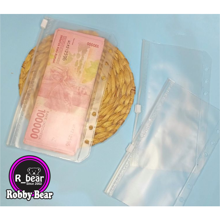 

ROBBY BEAR zipper A5 18X10cm Ziplock Bag | Pouch Binder | Binder Pocket Kantong | 6 Hold