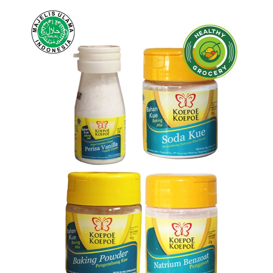 

Bayar Di Tempat Koepoe Koepoe Baking Powder / Perisa Vanilla / Natrium Benzoate / Soda Kue KOEPOE KUPU
