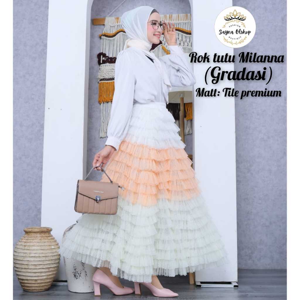 Rok Tutu Wanita Panjang Susun Kombinasi Jumbo Milana