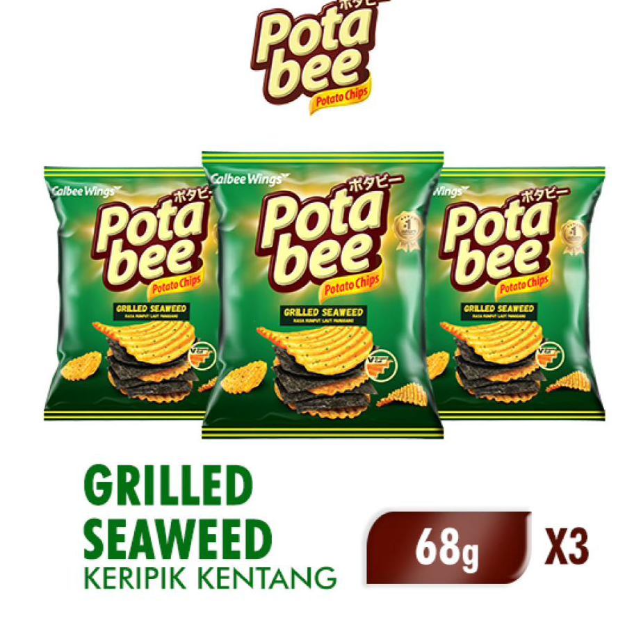

➲➛☆ Potabee Regular Grilled Seaweed 68gr x3 Pasti Murah