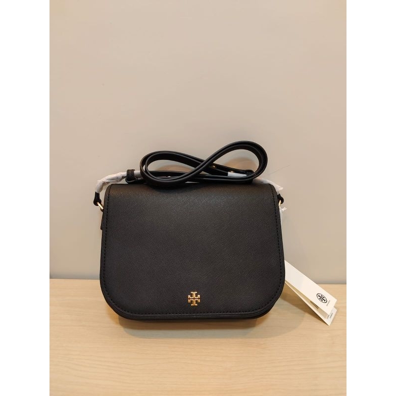 TB emerson crossbody black saffiano leather