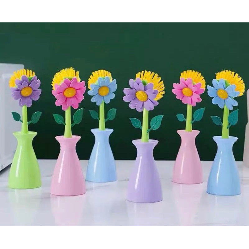 Sikat bunga matahari ungu sikat wastafel unik