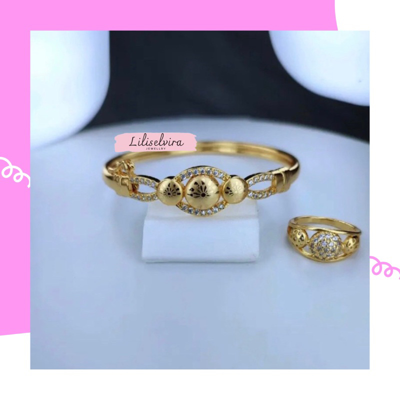 gelang xuping bangle bola set cincin mewah anti luntur