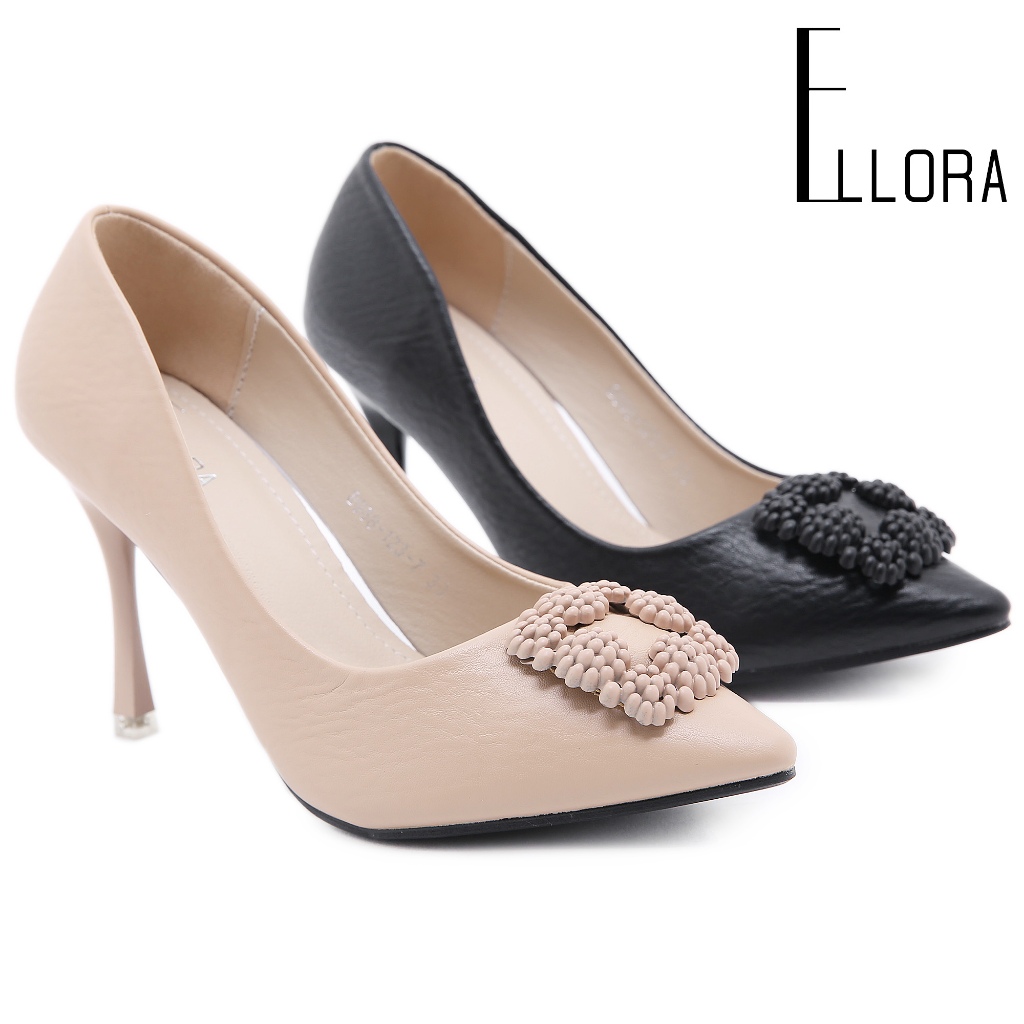 ELLORA 8988-123-7 Sepatu High Heels Wanita Kerja Stilleto Heels Import 9cm