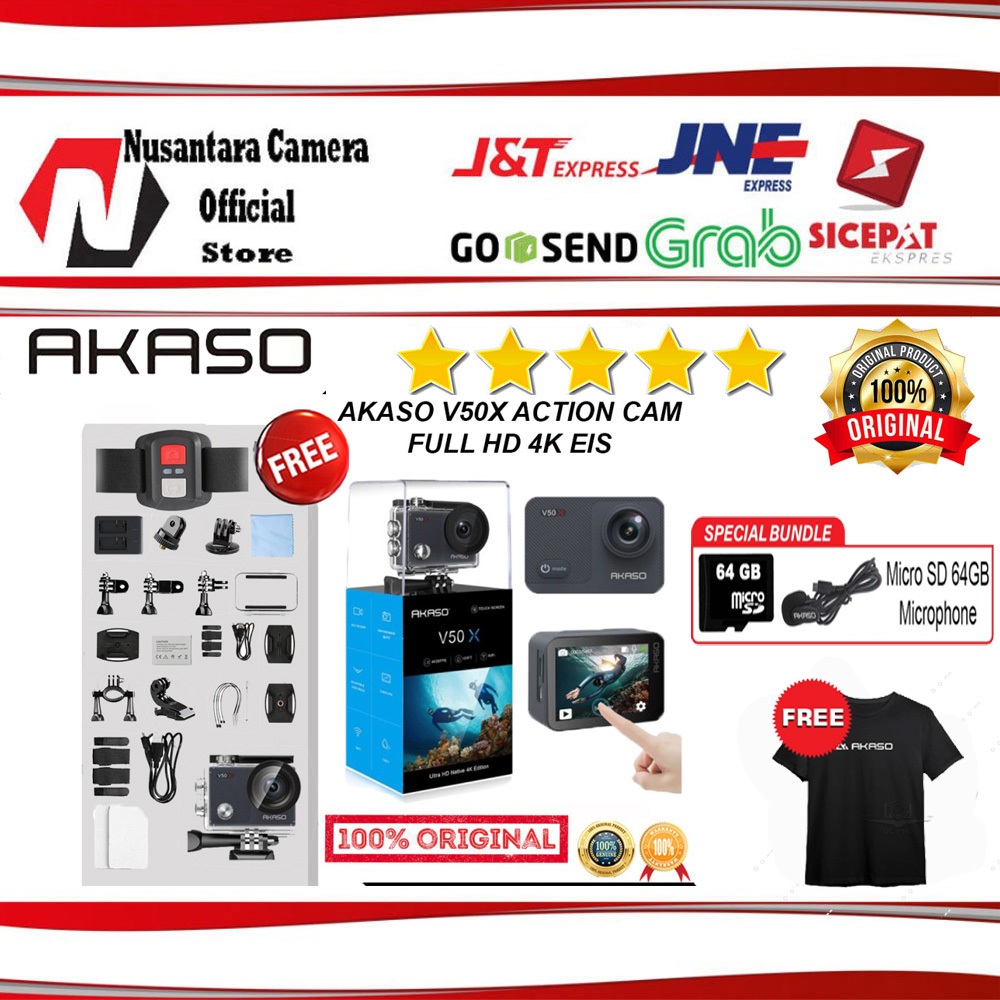 AKASO V50X ACTION CAMERA FULL HD 4K EIS WIRELESS CAM - V 50X