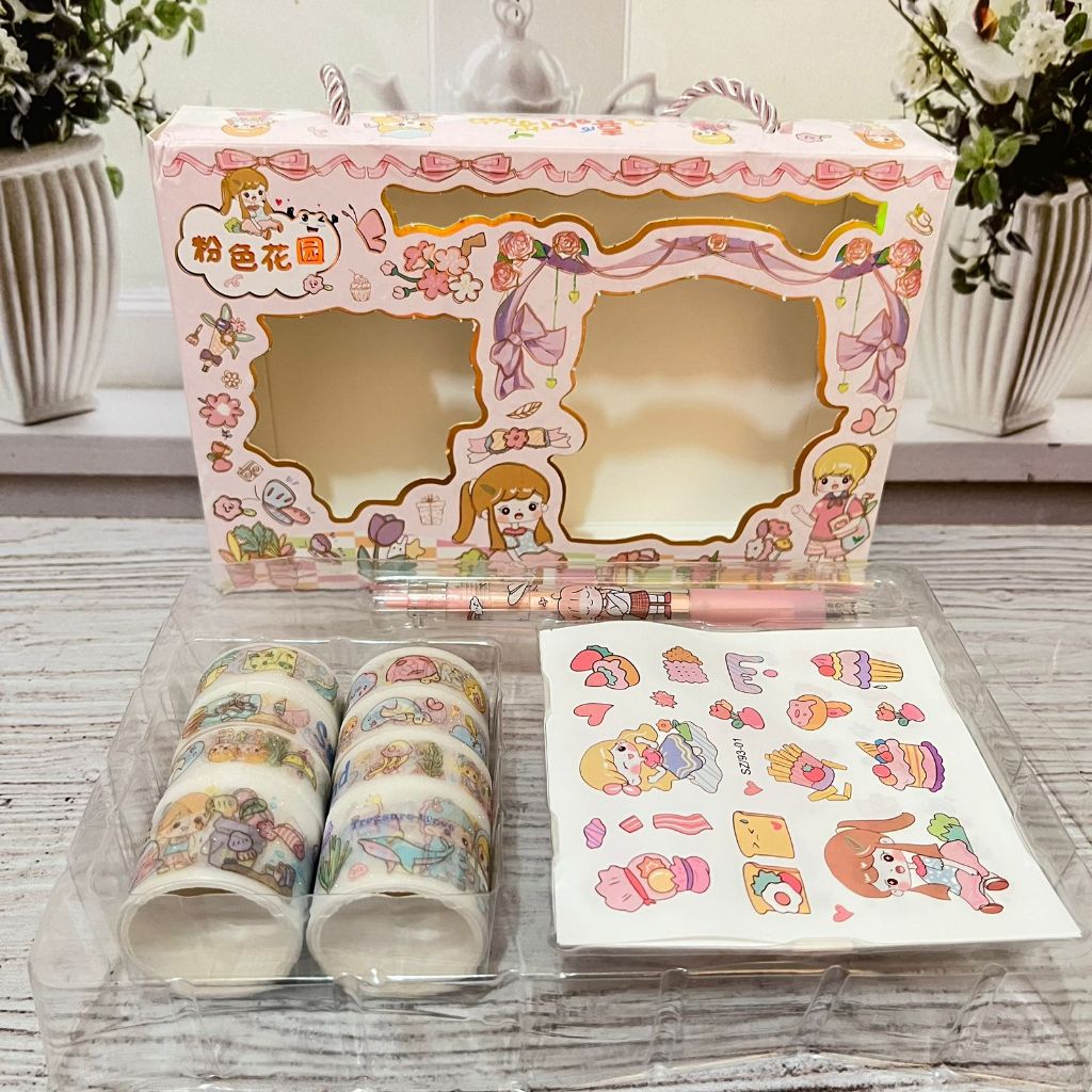 

Paket Sticker Washitape bertali Set SZ-93 motif Cewek Little Girl Cute Paket Stiker 1 Box Lengkap Peralatan Alat Tulis Kekinian bisa COD