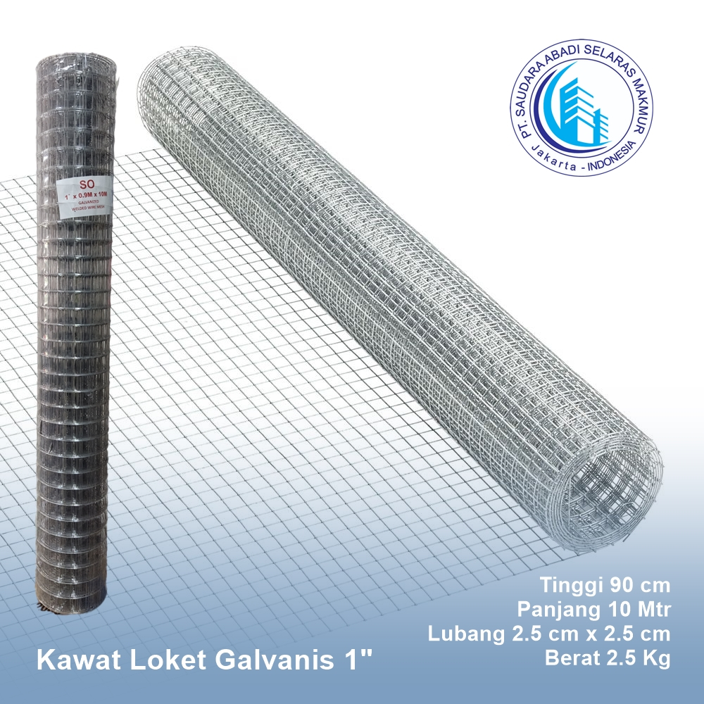 Kawat Loket Galvanis 1 Inch Tebal 0.8mm 10m