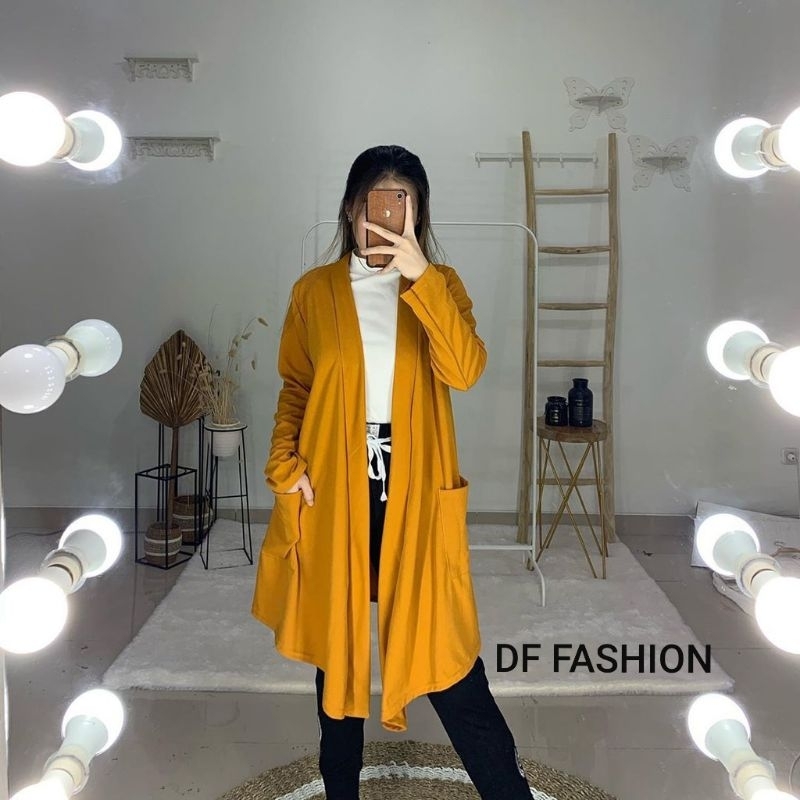 KARDIGAN WANITA POLOS  KAOS RAYON ADEM LEMBUT/CARDIGAN LUARAN WANITA / KARDI PANJANG DEPAN / LUARAN 