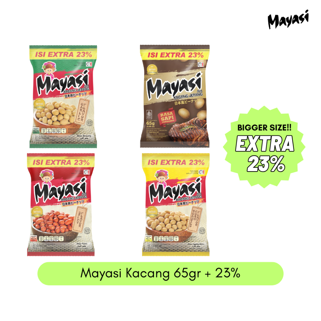 

Mayasi Kacang 65gr + Isi Ekstra 10% (Ukuran Lebih Besar)